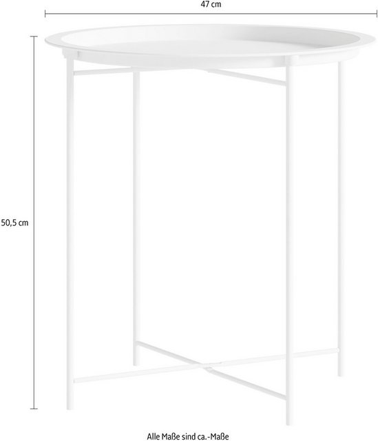 Homexperts Beistelltisch »Smart«, Tablett-Tisch aus Metall, 47 cm Durchmesser-Tische-Inspirationen