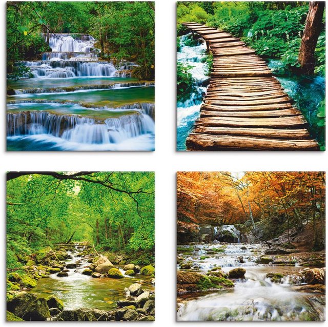 Artland Leinwandbild »Wasserfall Herbstwald Fluß Smolny«, Gewässer (4 Stück)-Bilder-Inspirationen