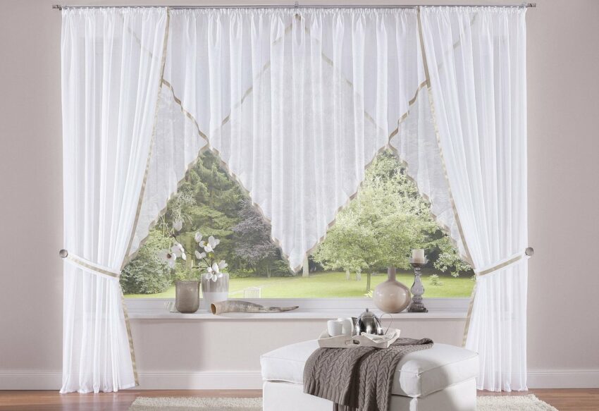 Gardine »Volano«, my home, Kräuselband (2 Stück), Vorhang, Fertiggardine, transparent-Gardinen-Ideen für dein Zuhause von Home Trends