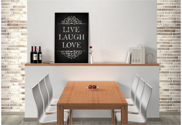 Wall-Art Wandbild »Live Laugh Love«, in 4 Größen-Bilder-Inspirationen