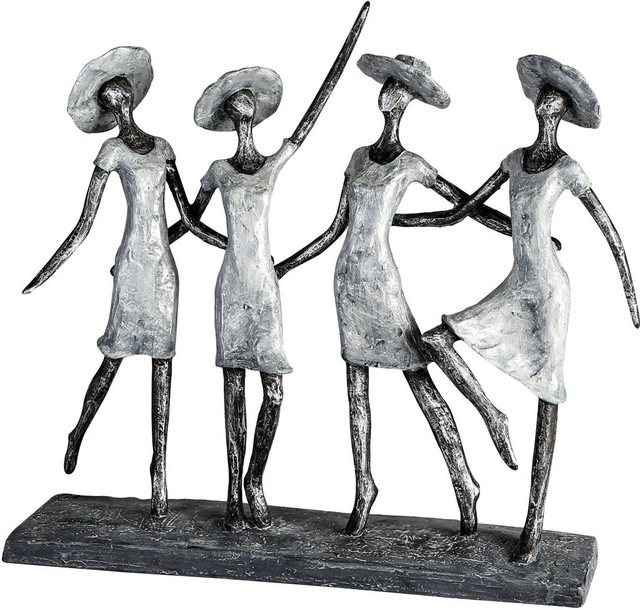 Casablanca by Gilde Dekofigur »Skulptur 4 Ladys, antik silber« (1 Stück), Dekoobjekt, Höhe 34, antikfinish, mit Spruchanhänger, Wohnzimmer-Figuren-Inspirationen