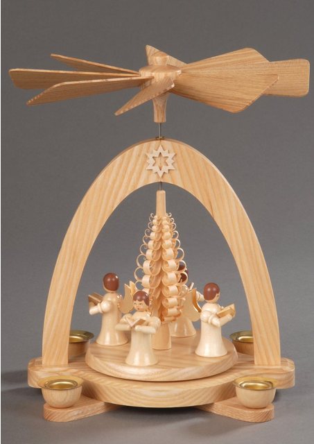 Albin Preissler Weihnachtspyramide »4 Engel mit Spanbaum«, Made in Germany-Weihnachtspyramiden-Inspirationen