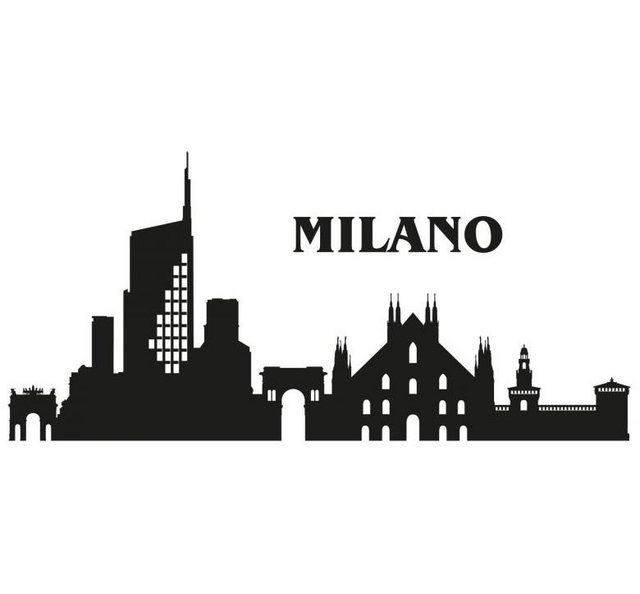 Wall-Art Wandtattoo »XXL Stadt Skyline Milano 120cm« (1 Stück)-Wandtattoos-Inspirationen