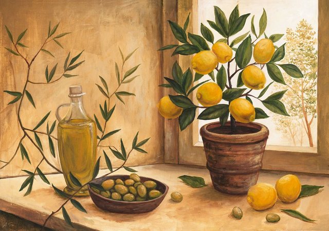 Home affaire Kunstdruck »A. S.: Olive and lime«, 99/69 cm-Bilder-Inspirationen