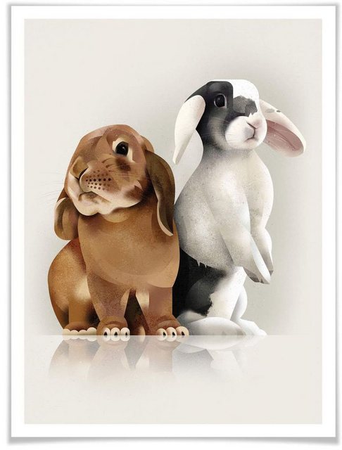 Wall-Art Poster »Bunny Love«, Schriftzug (1 Stück), Poster, Wandbild, Bild, Wandposter-Bilder-Inspirationen