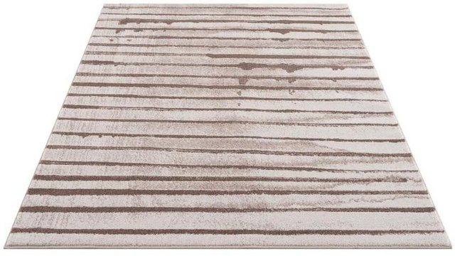 Teppich »Moda«, Carpet City, rechteckig, Höhe 11 mm, Kurzflor, Modern, Streifen-Muster, Wohnzimmer-Teppiche-Inspirationen