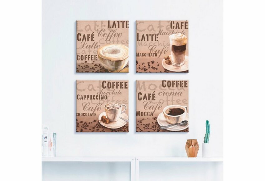 Artland Leinwandbild »Milchkaffee Latte MacchiatoChocolate«, Getränke (4 Stück)-Bilder-Ideen für dein Zuhause von Home Trends
