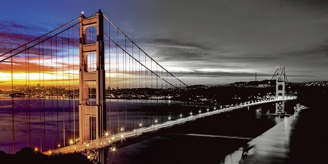 Home affaire Leinwandbild »Nithon: The Golden Gate Bridge am frühen Morgen«, 100/50 cm-Bilder-Inspirationen