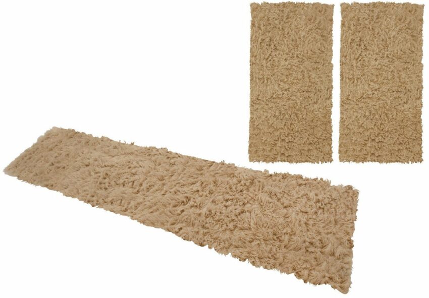 Bettumrandung »Flokati 1500 g« Böing Carpet, Höhe 60 mm, (3-tlg), Bettvorleger, Läufer-Set für das Schlafzimmer, reine Wolle, handgewebt-Teppiche-Ideen für dein Zuhause von Home Trends