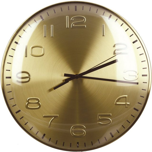 Casablanca by Gilde Wanduhr »Curved, gold« (rund, Ø 40 cm, aus satiniertem Metall, modern, Wohnzimmer)-Uhren-Inspirationen