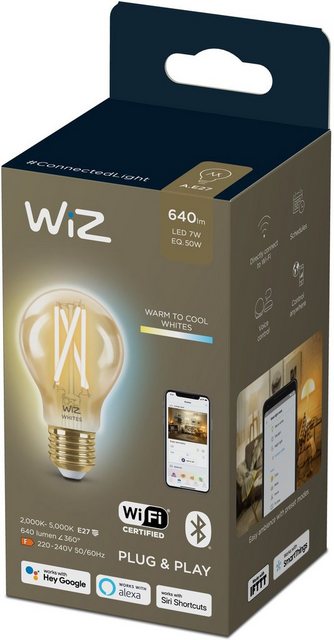 WiZ »WiZ Wi-Fi BLE 50W A60 E27 Amb« LED-Filament, E27, 1 Stück, Warmweiß, Bringen Sie mit Wiz Tunable White Filament LED Lampen klassisches Vintage-Design in jeden Raum.-Leuchtmittel-Inspirationen