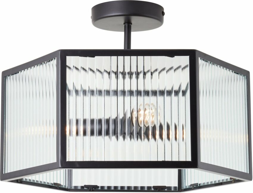 Timbers Deckenleuchte »Chesapeake«, 1 x E27, max. 40W, D 40cm, schwarz matt, mit Riffelglas-Lampen-Ideen für dein Zuhause von Home Trends