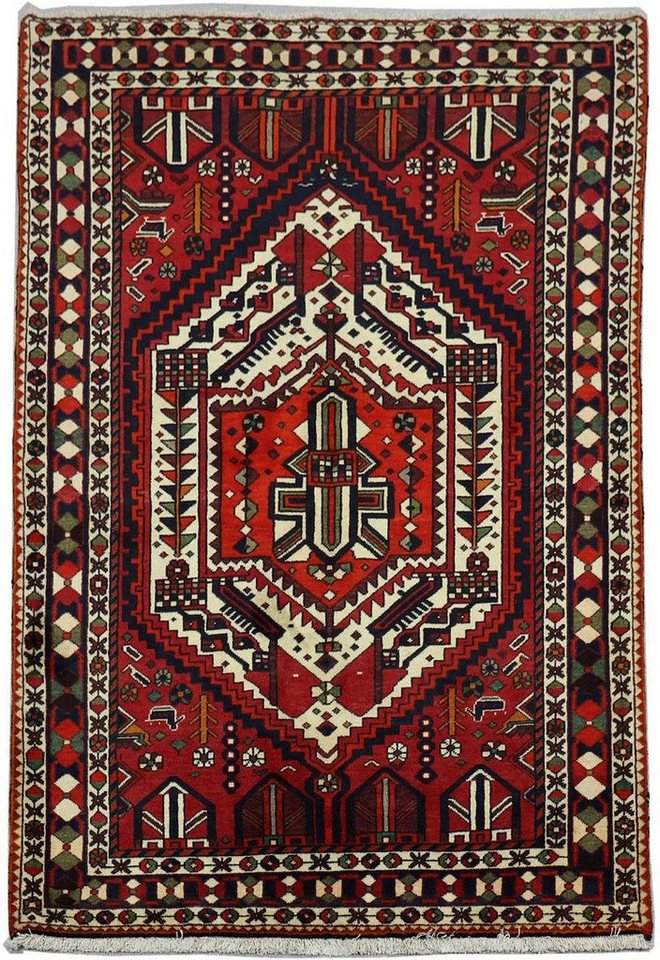 Wollteppich »Bachtiar Medaillon Rosso 210 x 149 cm«, morgenland, rechteckig, Höhe 1 mm, Handgeknüpft-Teppiche-Ideen für dein Zuhause von Home Trends