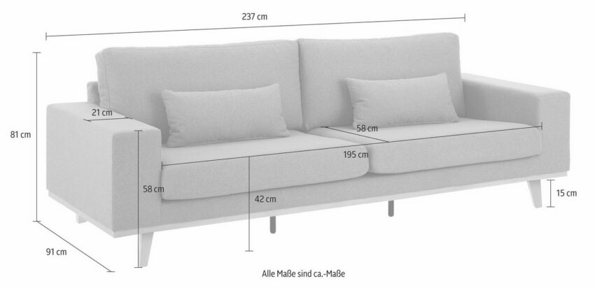 Home affaire 3-Sitzer »Torino«-Sofas-Ideen für dein Zuhause von Home Trends