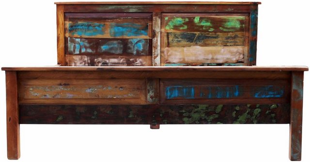 SIT Massivholzbett »Riverboat«, aus recyceltem Altholz, Shabby Chic, Vintage-Betten-Inspirationen