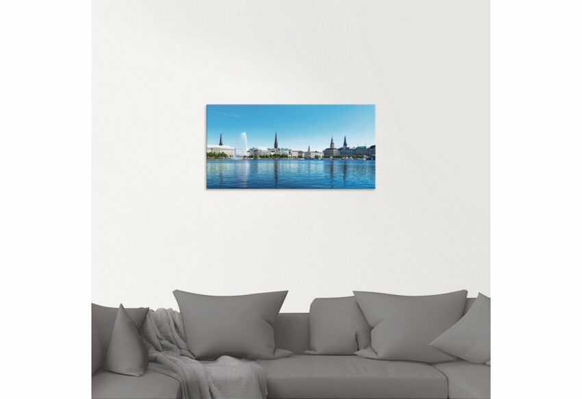 Artland Glasbild »Hamburg Alsterpanorama«, Deutschland (1 Stück)-Bilder-Ideen für dein Zuhause von Home Trends