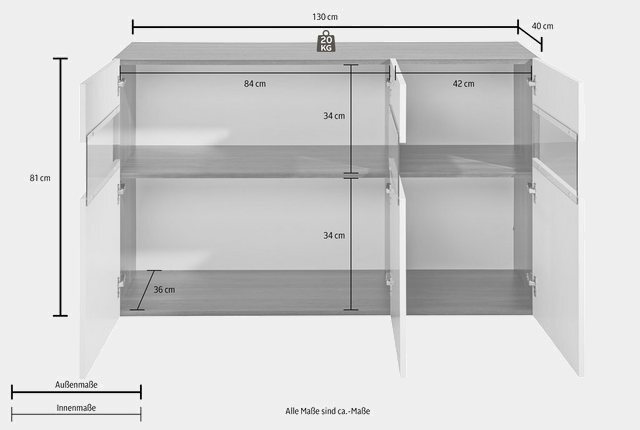 Tecnos Sideboard, Breite 130 cm, ohne Beleuchtung-Sideboards-Inspirationen