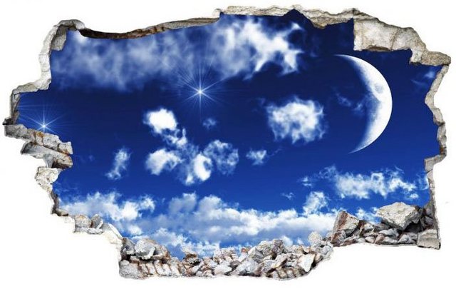Wall-Art Wandtattoo »Wolken Sticker 3D Mond Himmel« (1 Stück)-Wandtattoos-Inspirationen