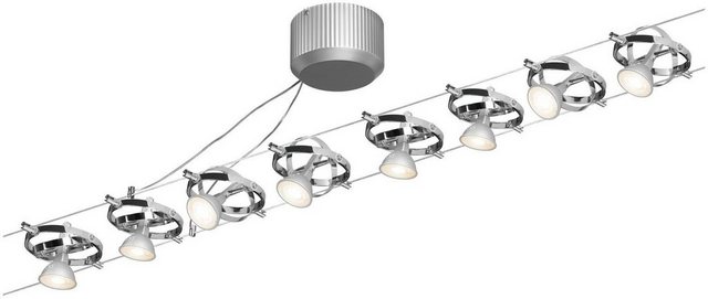 Paulmann LED Deckenleuchte »Seilsystem Cardan Chrom matt mit 8 Spots max. 10W GU5,3«-Lampen-Inspirationen