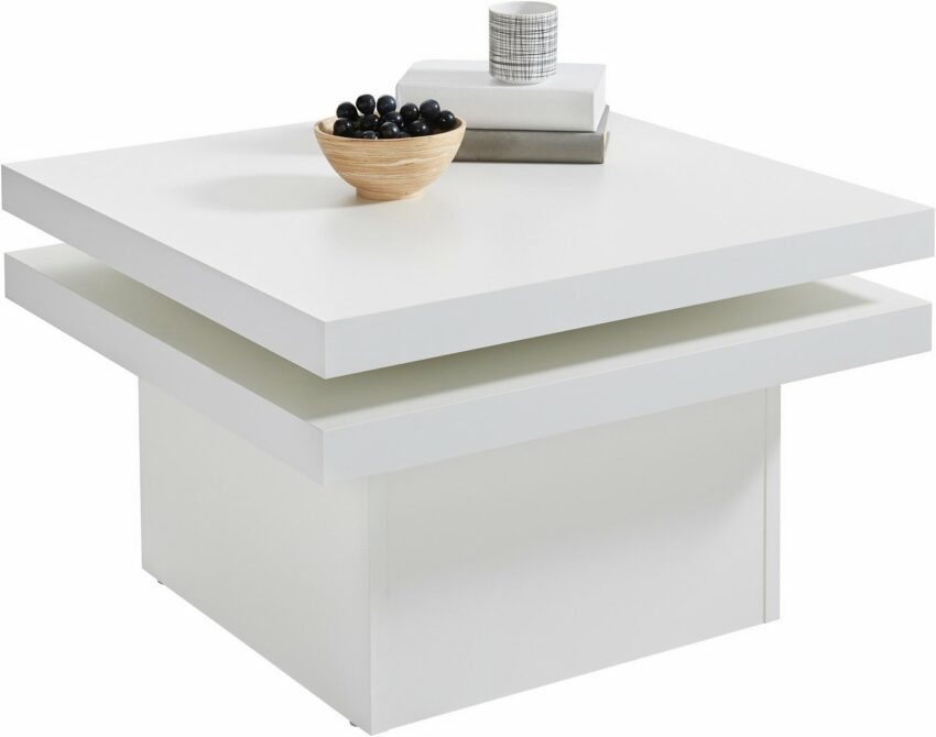 PRO Line Couchtisch, aus Holz, mit Funktion, 2 Tischplatten, 1 Tischplatte drehbar, quadratisch-Tische-Ideen für dein Zuhause von Home Trends