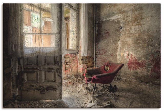 Artland Wandbild »Lost Place - roter Sessel I«, Innenarchitektur (1 Stück), in vielen Größen & Produktarten - Alubild / Outdoorbild für den Außenbereich, Leinwandbild, Poster, Wandaufkleber / Wandtattoo auch für Badezimmer geeignet-Bilder-Inspirationen