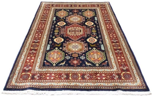 Wollteppich »Abadeh Teppich handgeknüpft dunkelblau«, morgenland, rechteckig, Höhe 7 mm, handgeknüpft-Teppiche-Inspirationen