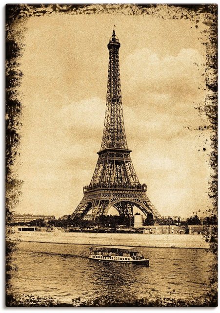 Artland Wandbild »Paris - Eiffelturm Vintage«, Gebäude (1 Stück), in vielen Größen & Produktarten -Leinwandbild, Poster, Wandaufkleber / Wandtattoo auch für Badezimmer geeignet-Bilder-Inspirationen