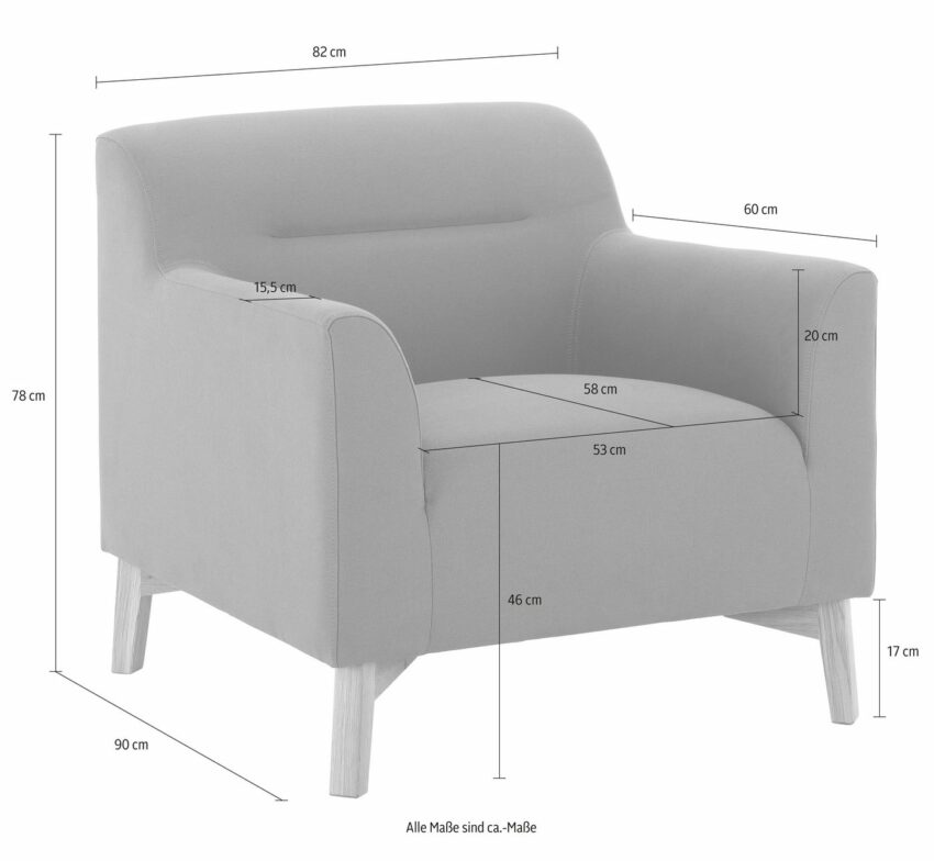 andas Sessel »Kiruna«, bequemer Sitzkomfort, schöne Serienergänzung-Sessel-Ideen für dein Zuhause von Home Trends
