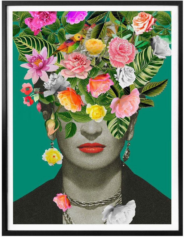 Wall-Art Poster »Frida Kahlo Floral«, Schriftzug (1 Stück)-Bilder-Ideen für dein Zuhause von Home Trends