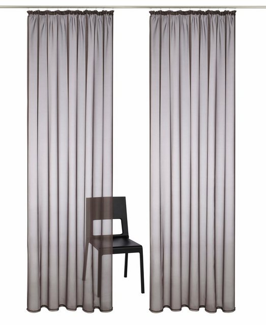 Gardine »Napala-Uni«, my home, Kräuselband (2 Stück), Vorhang, Fertiggardine, transparent-Gardinen-Inspirationen