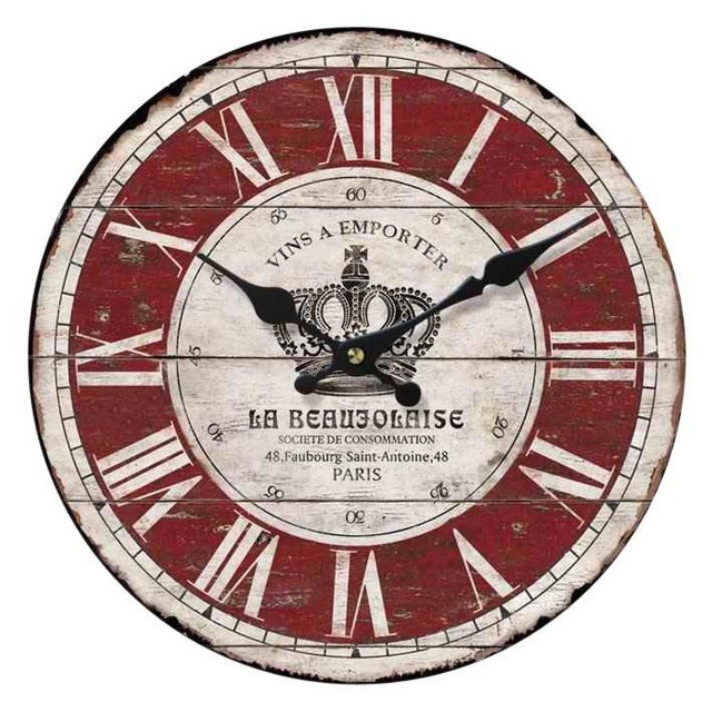 Home affaire Wanduhr »La Beaujolaise« (rund, Ø 34 cm, römische Ziffern, dekorativ in Küche & Wohnzimmer)-Uhren-Inspirationen