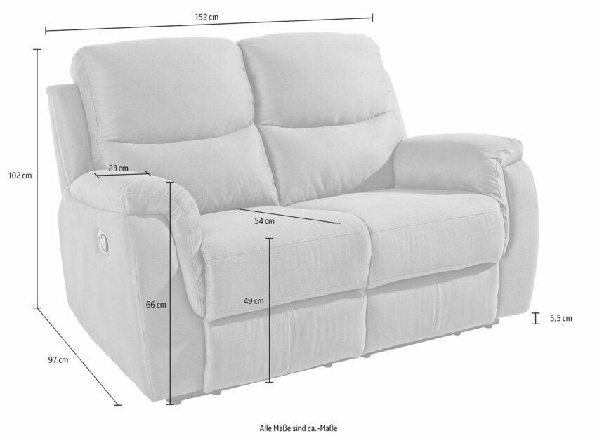ATLANTIC home collection 2-Sitzer, mit Relaxfunktion und Federkern-Sofas-Ideen für dein Zuhause von Home Trends