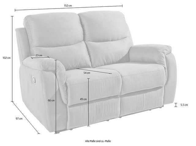ATLANTIC home collection 2-Sitzer, mit Relaxfunktion und Federkern-Sofas-Inspirationen