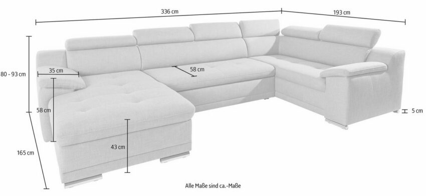 sit&more Wohnlandschaft, mit Kopfteilverstellung, wahlweise mit Bettfunktion-Sofas-Ideen für dein Zuhause von Home Trends