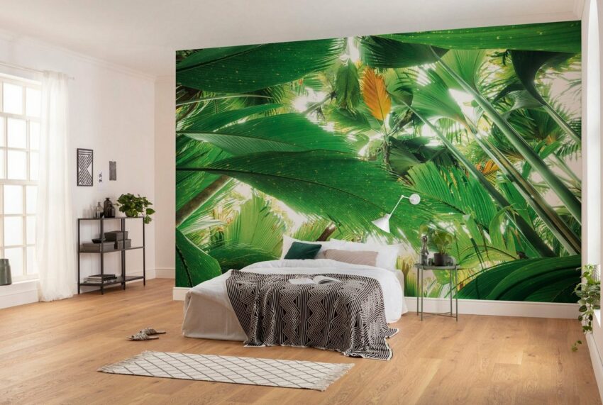 Komar Fototapete »Dschungeldach II«, glatt, mehrfarbig, natürlich, bedruckt, (9 St)-Tapeten-Ideen für dein Zuhause von Home Trends