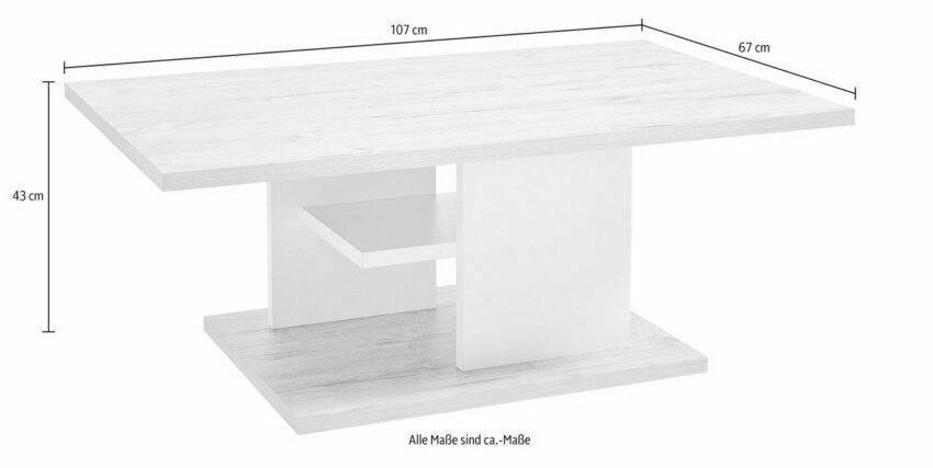PRO Line Couchtisch, aus Holz, mit Ablageboden, Bodenplatte, rechteckig-Tische-Ideen für dein Zuhause von Home Trends