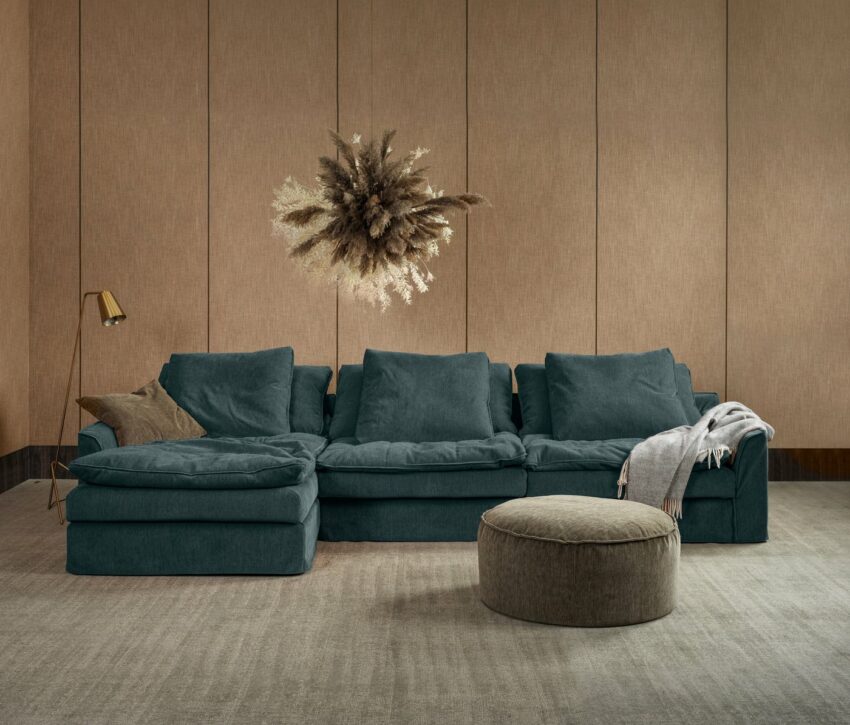 furninova Big-Sofa »Sake«, mit 6 Kissen, abnehmbarer und waschbarer Hussenbezug, Kissen mit Federn gefüllt, Memoryschaum, im skandinavischen Design-Sofas-Ideen für dein Zuhause von Home Trends