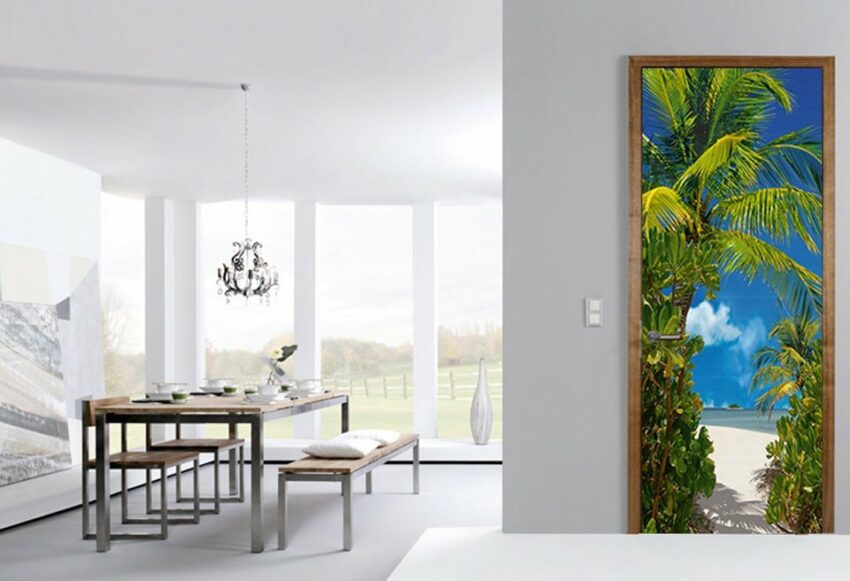 Papermoon Fototapete »Tahiti - Türtapete«, matt, (2 St), Vlies, 2 Bahnen, 90 x 200 cm-Tapeten-Ideen für dein Zuhause von Home Trends