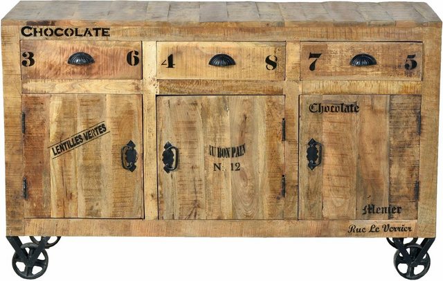 SIT Sideboard »Rustic«, im Factory Design, Breite 140 cm, Shabby Chic, Vintage-Sideboards-Inspirationen