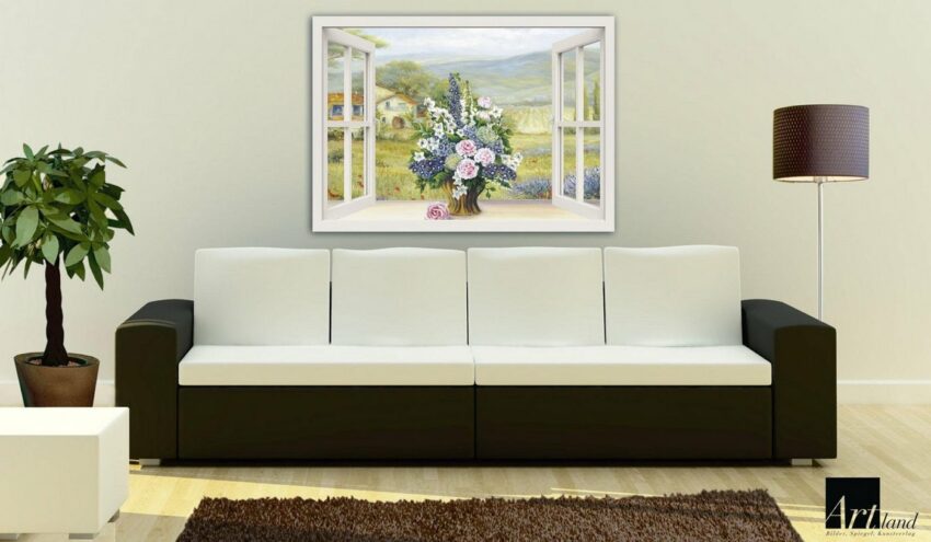 Home affaire Leinwandbild »Heins, A.: Blumenbouquet am weißen Fenster«, 100/70 cm-Bilder-Ideen für dein Zuhause von Home Trends