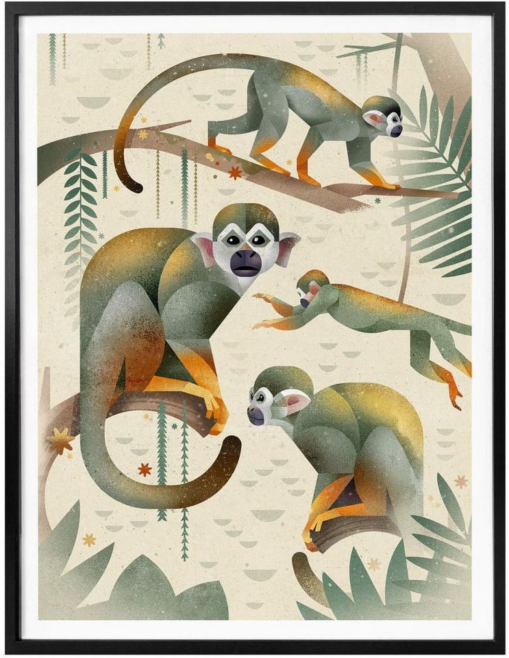 Wall-Art Poster »Squirrel Monkeys«, Tiere (1 Stück), Poster, Wandbild, Bild, Wandposter-Bilder-Ideen für dein Zuhause von Home Trends