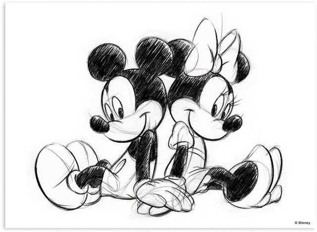 Disney Leinwandbild »Mickey Minnie Sketch Sitting«, (1 Stück)-Bilder-Inspirationen