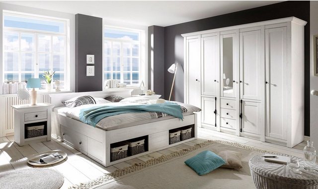 Home affaire Schlafzimmer-Set »California«, (Set, 4-St), groß: Bett 180 cm, 2 Nachttische, 5-trg Kleiderschrank-Komplettzimmer-Inspirationen