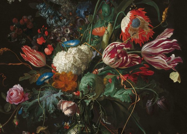 Art for the home Leinwandbild »Vase of Flowers, Ausschnitt, Jan Davidsz de Heem«, Blumen-Bilder-Inspirationen