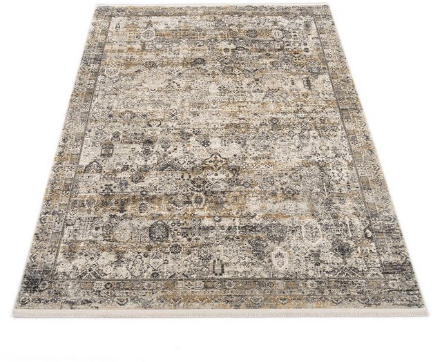 Teppich »Tradi«, OCI DIE TEPPICHMARKE, rechteckig, Höhe 8 mm, Glanz Viskose, mit Fransen, Wohnzimmer-Teppiche-Inspirationen