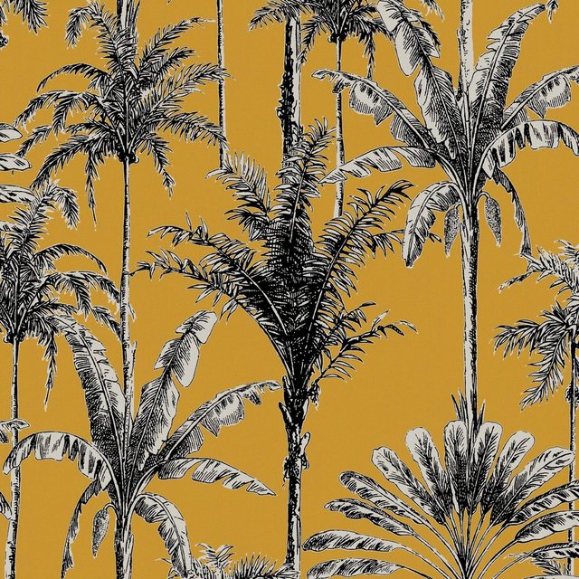 WOW Vliestapete »Vintage palm Ocker«, FSC® zertifiziert, mit lebhaftem Druck, 10 Meter Länge-Tapeten-Inspirationen