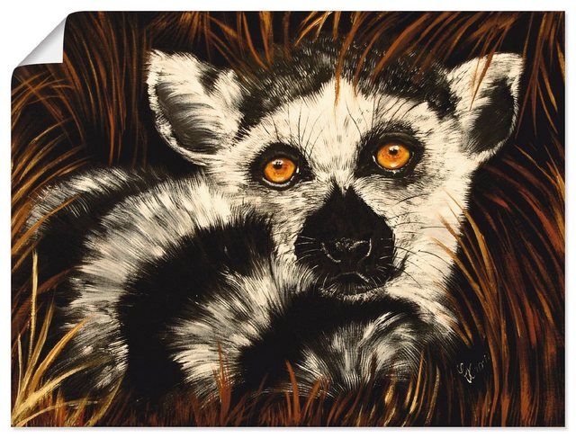 Artland Wandbild »Lemur II«, Wildtiere (1 Stück), in vielen Größen & Produktarten - Alubild / Outdoorbild für den Außenbereich, Leinwandbild, Poster, Wandaufkleber / Wandtattoo auch für Badezimmer geeignet-Bilder-Inspirationen