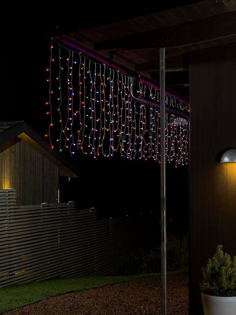 KONSTSMIDE LED-Lichtervorhang, 400-flammig, LED Lichtervorhang, mit bunten Globes, 400 bunte Dioden-Lampen-Inspirationen