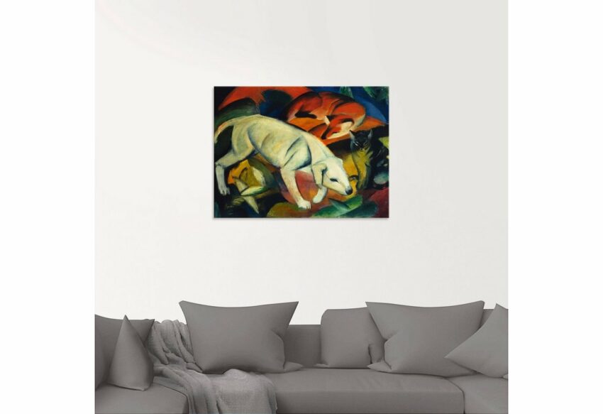 Artland Glasbild »Drei Tiere (Hund Fuchs und Katze). 1912«, Haustiere (1 Stück)-Bilder-Ideen für dein Zuhause von Home Trends