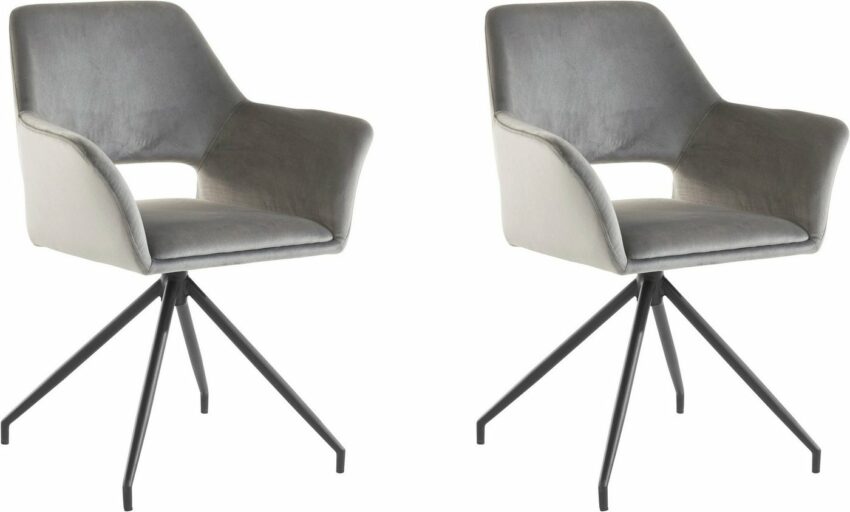 my home Esszimmerstuhl »Vera« (2 Stück), mit schwarzem Metallgestell, Bezug Veloursstoff-Stühle-Ideen für dein Zuhause von Home Trends